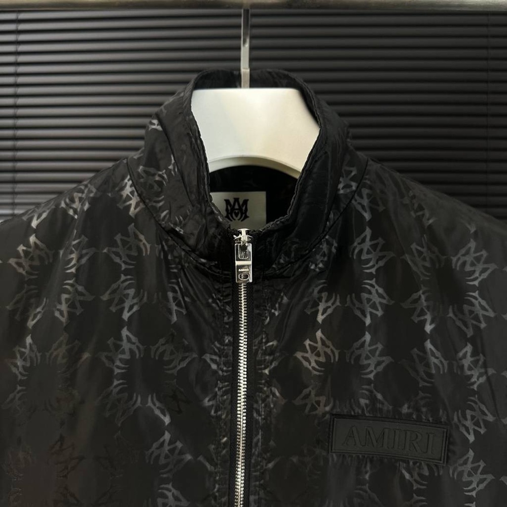 Amiri Black Patterned Bomber Jacket - image 5